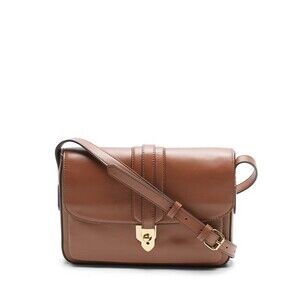 Banana Republic Leather Crossbody Bag Cognac Brown Turn lock Satchel